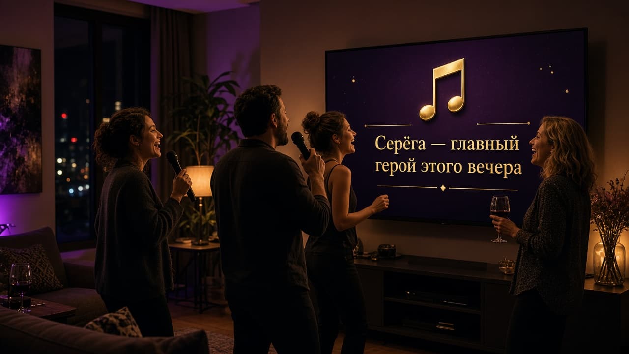 Гости поют персональную песню с экрана